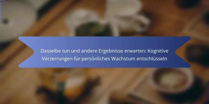 Dasselbe tun und andere Ergebnisse erwarten: Kognitive Verzerrungen für persönliches Wachstum entschlüsseln