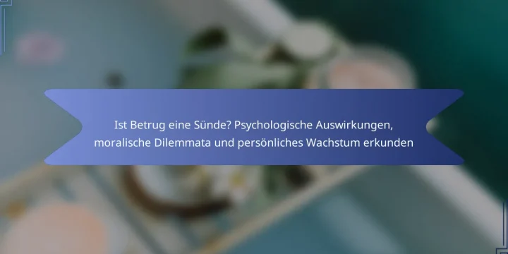 Ist Betrug eine Sünde? Psychologische Auswirkungen, moralische Dilemmata und persönliches Wachstum erkunden
