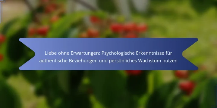 Liebe ohne Erwartungen: Psychologische Erkenntnisse für authentische Beziehungen und persönliches Wachstum nutzen