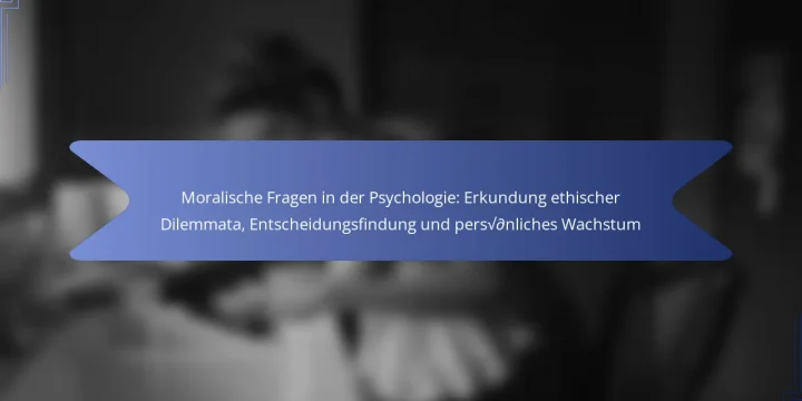 Moralische Fragen in der Psychologie: Erkundung ethischer Dilemmata, Entscheidungsfindung und persönliches Wachstum