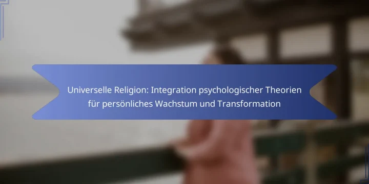 Universelle Religion: Integration psychologischer Theorien für persönliches Wachstum und Transformation
