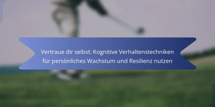 Vertraue dir selbst: Kognitive Verhaltenstechniken für persönliches Wachstum und Resilienz nutzen