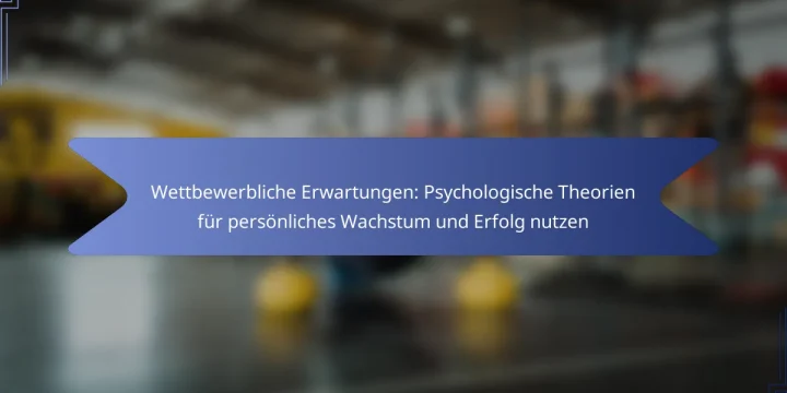 Wettbewerbliche Erwartungen: Psychologische Theorien für persönliches Wachstum und Erfolg nutzen