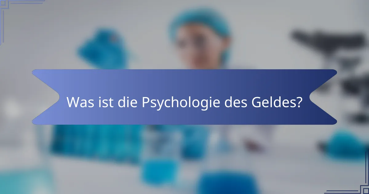 Was ist die Psychologie des Geldes?