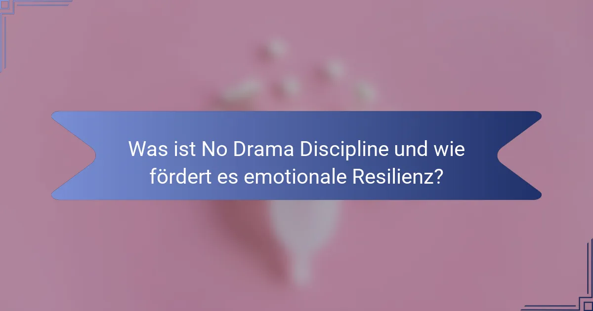 Was ist No Drama Discipline und wie fördert es emotionale Resilienz?