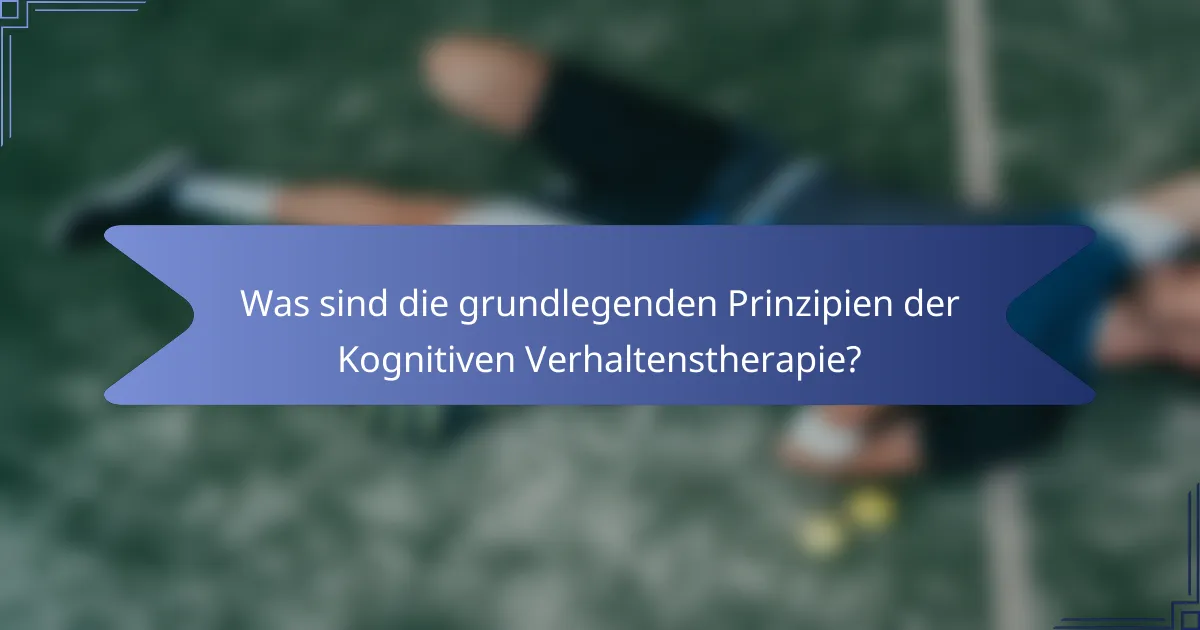 Was sind die grundlegenden Prinzipien der Kognitiven Verhaltenstherapie?