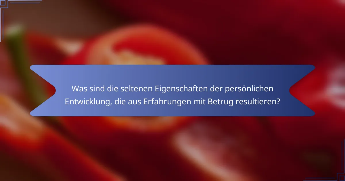 Was sind die seltenen Eigenschaften der persönlichen Entwicklung, die aus Erfahrungen mit Betrug resultieren?