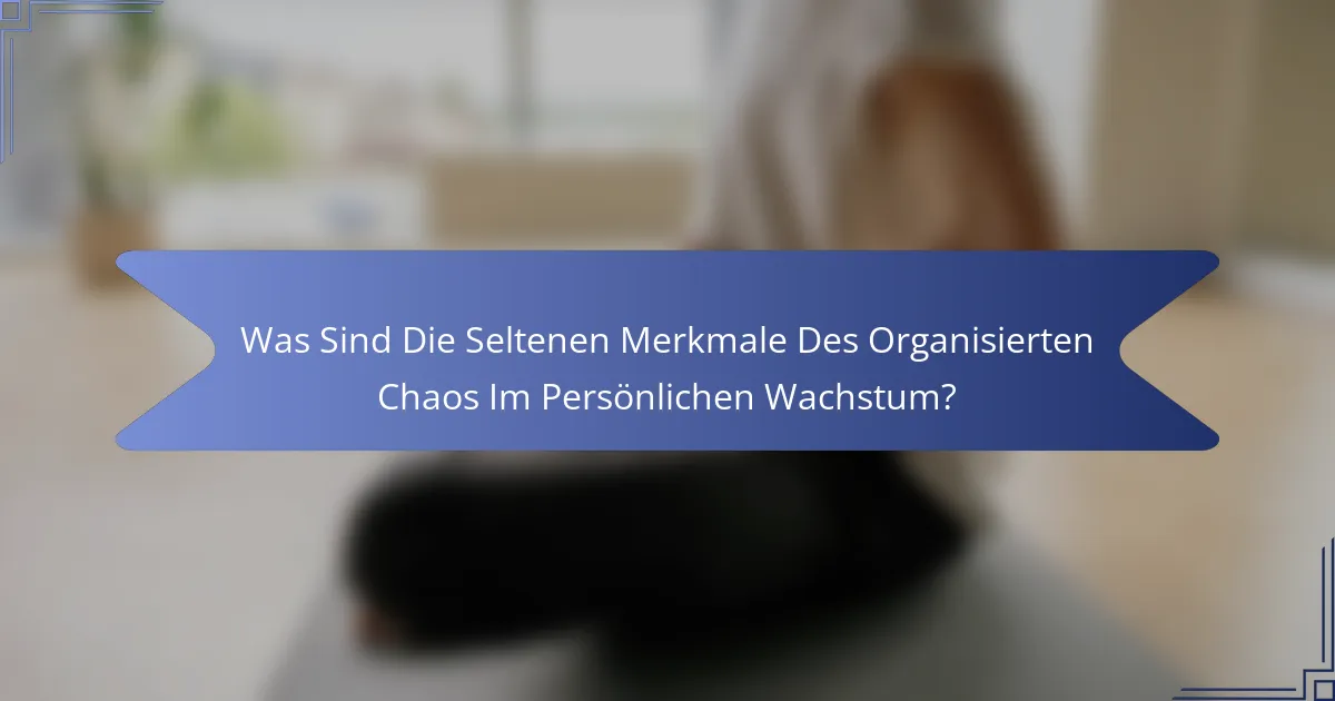 Was Sind Die Seltenen Merkmale Des Organisierten Chaos Im Persönlichen Wachstum?