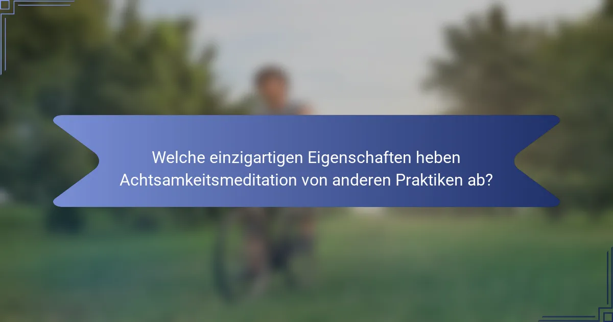 Welche einzigartigen Eigenschaften heben Achtsamkeitsmeditation von anderen Praktiken ab?
