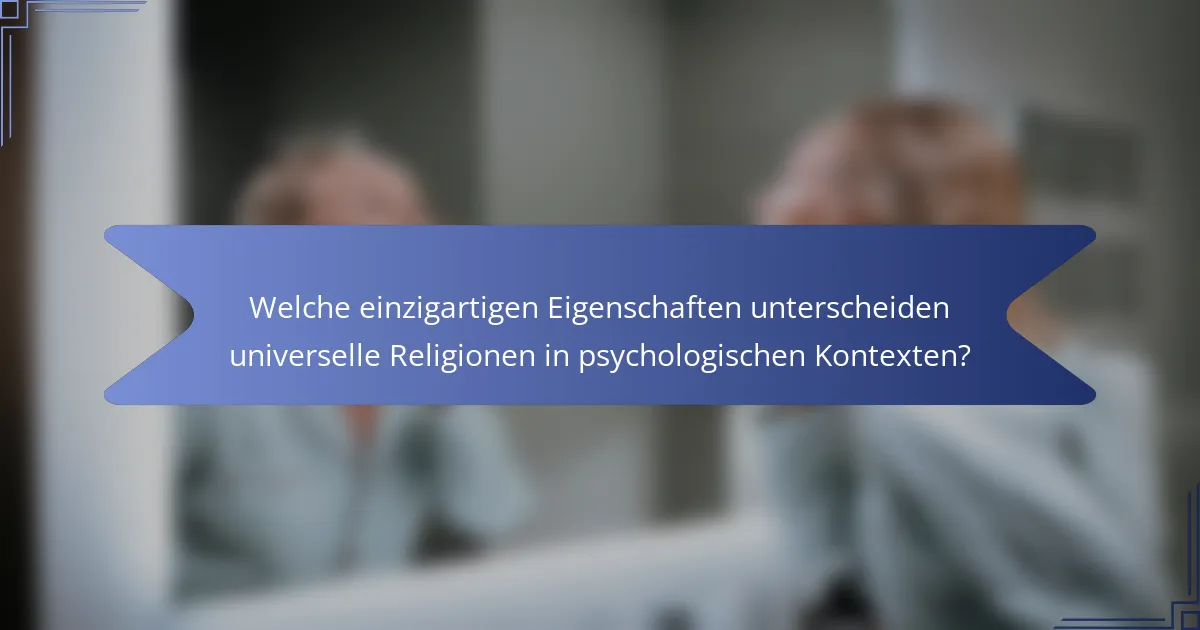 Welche einzigartigen Eigenschaften unterscheiden universelle Religionen in psychologischen Kontexten?