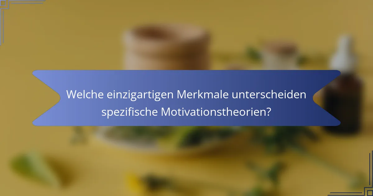 Welche einzigartigen Merkmale unterscheiden spezifische Motivationstheorien?