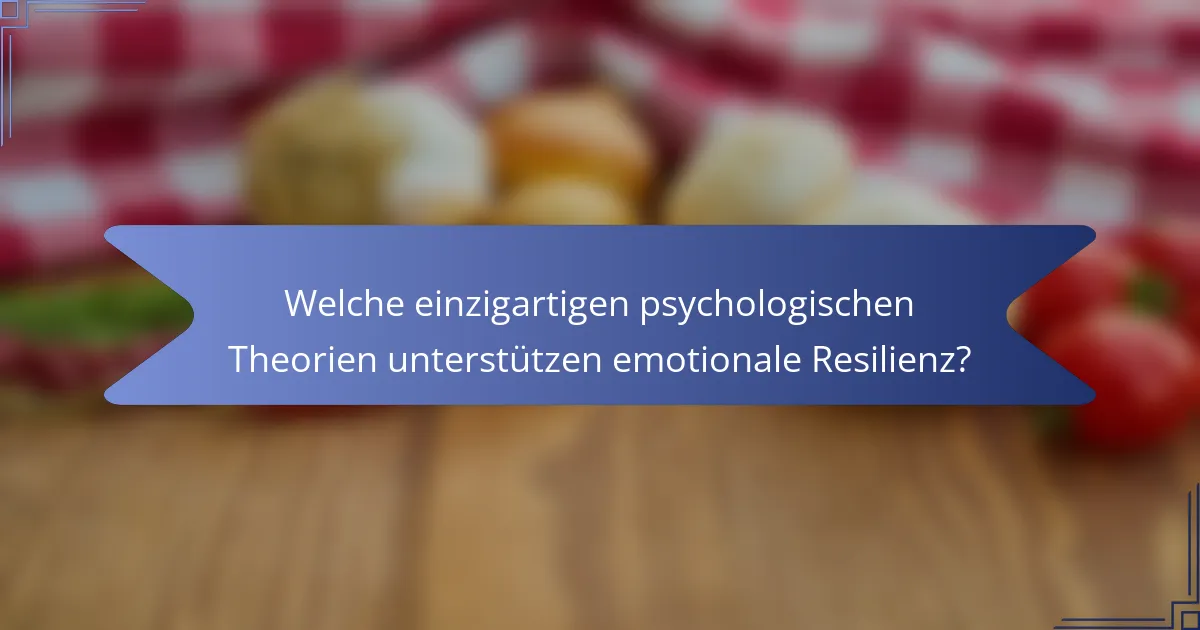 Welche einzigartigen psychologischen Theorien unterstützen emotionale Resilienz?