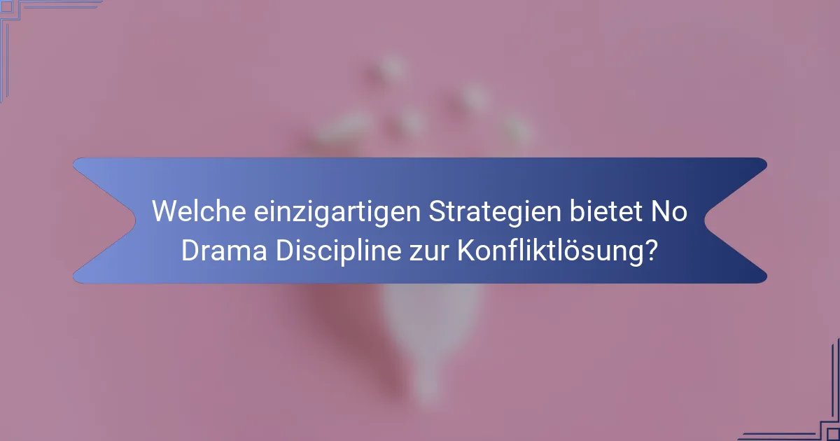 Welche einzigartigen Strategien bietet No Drama Discipline zur Konfliktlösung?