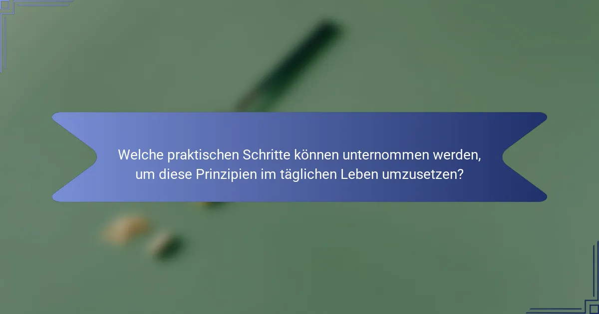 Welche praktischen Schritte können unternommen werden, um diese Prinzipien im täglichen Leben umzusetzen?