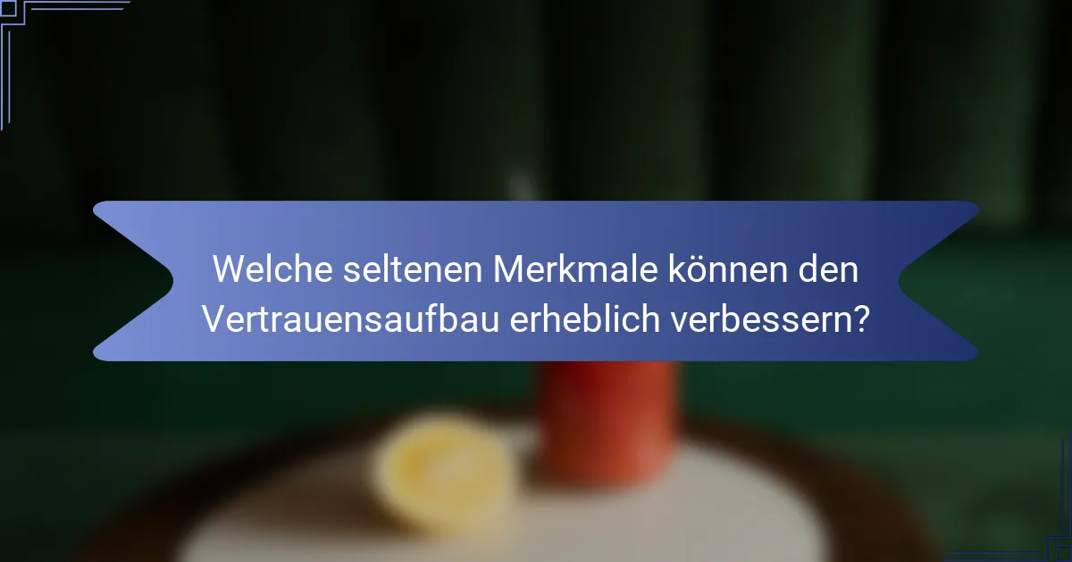 Welche seltenen Merkmale können den Vertrauensaufbau erheblich verbessern?