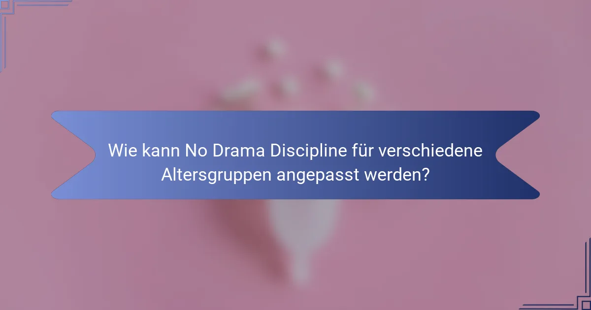 Wie kann No Drama Discipline für verschiedene Altersgruppen angepasst werden?