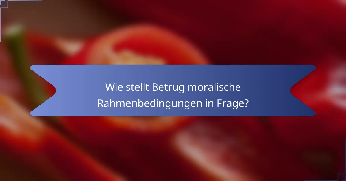 Wie stellt Betrug moralische Rahmenbedingungen in Frage?